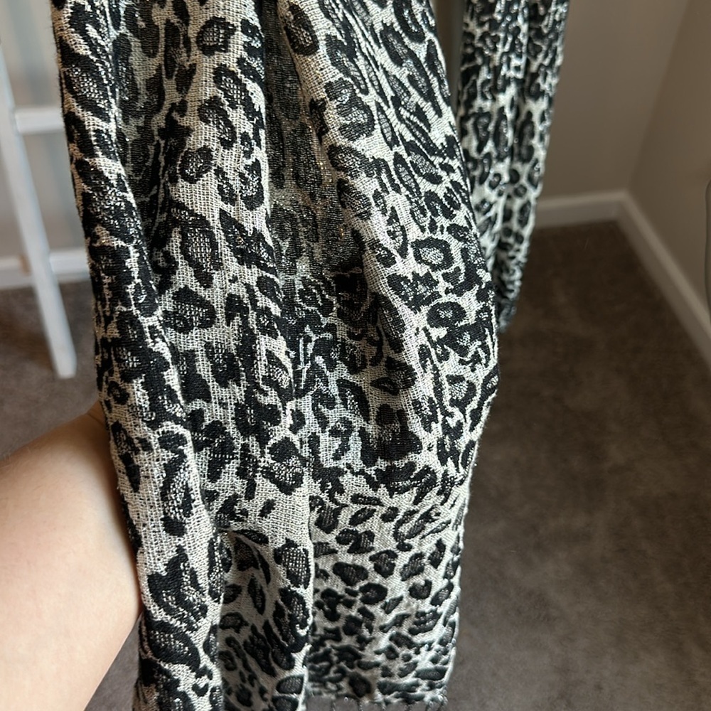 Animal Print Scarf with Fringe - Picture 12 of 17